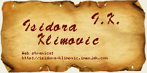 Isidora Klimović vizit kartica